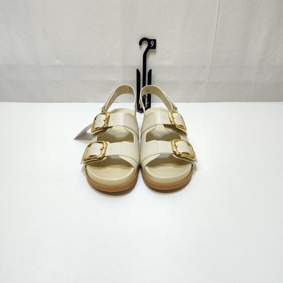 Time And Tru Dad Buckle Slingback Sandal Size 9 Bone Color Adjustable Strap NWT - Picture 4 of 9